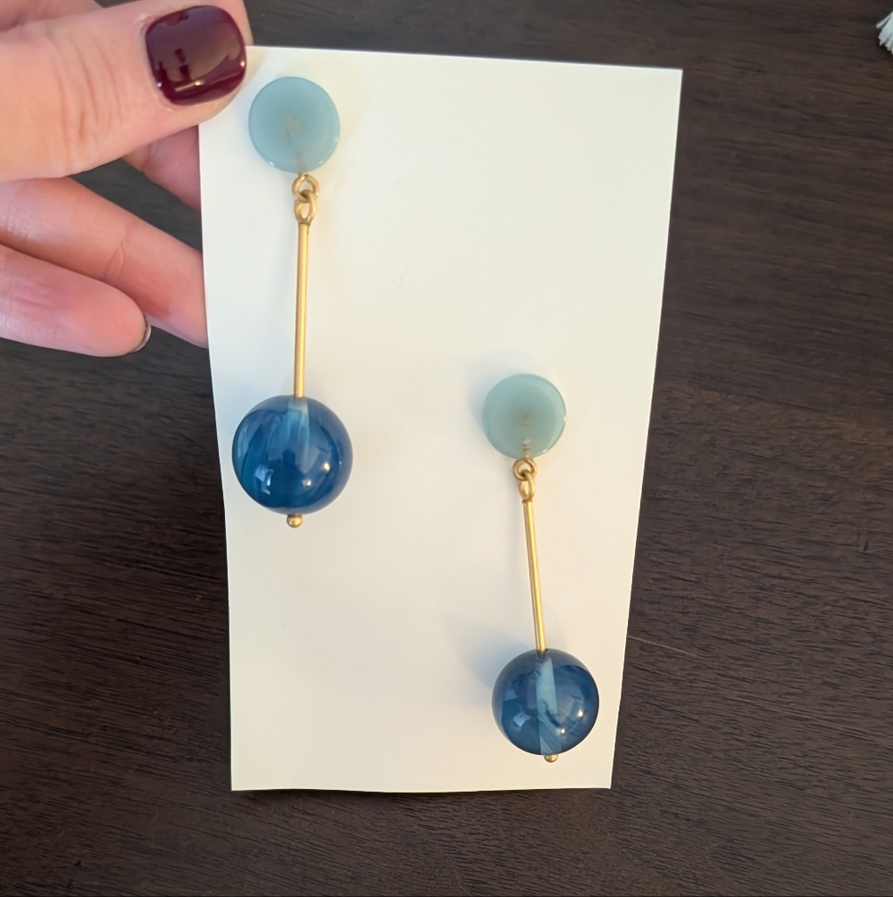 Madewell Blue And Gold Drop Earrings